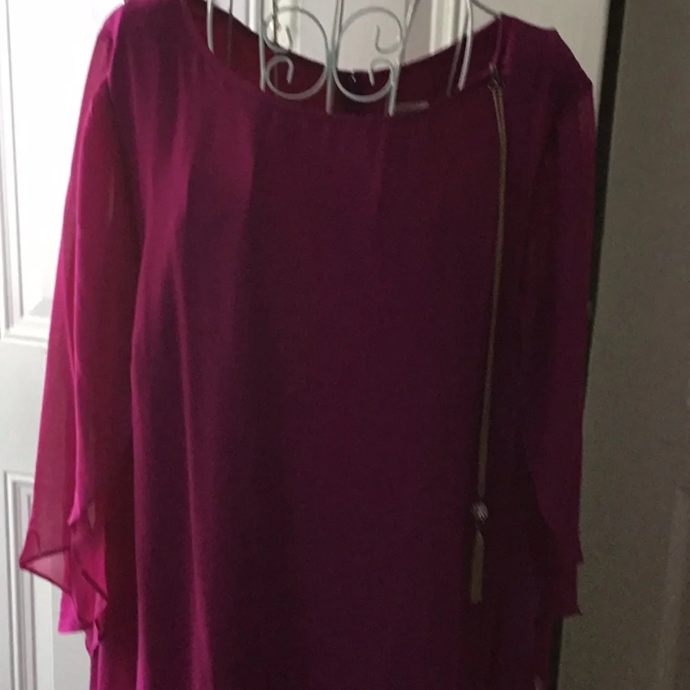 Avenue Pink Flutter Sleeve Cocktail Dress - Picture 2 of 3